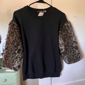 Rent the Runway Harvey Faircloth sweater with leopard sleeves